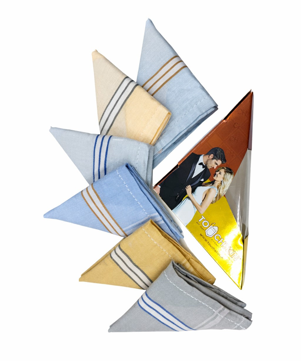 Snow Premium Blended Cotton Handkerchiefs (Pack of 6)