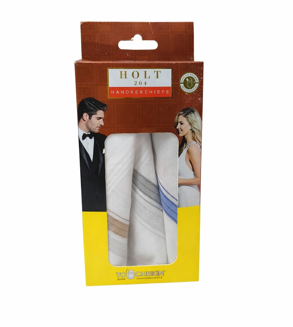 Holt Premium Blended Cotton Handkerchiefs (Pack of 3)