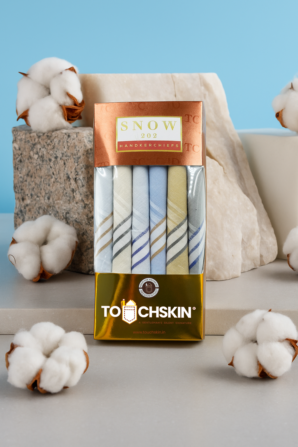 Snow Premium Blended Cotton Handkerchiefs (Pack of 6)