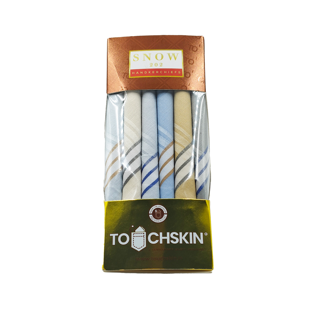 Snow Premium Blended Cotton Handkerchiefs (Pack of 6)