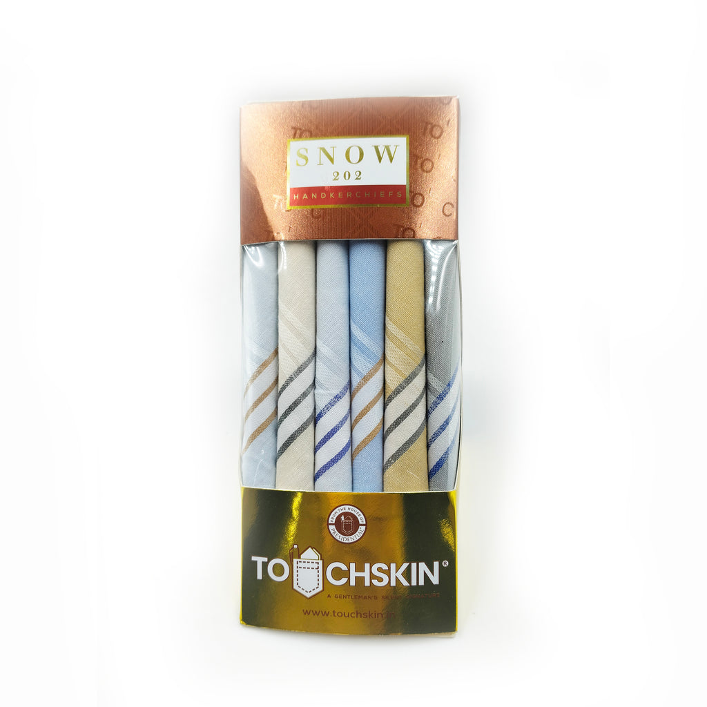 Snow Premium Blended Cotton Handkerchiefs (Pack of 6)